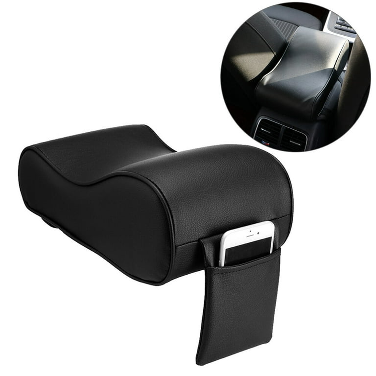 Napa Leather and Memory Foam Car Armrest Box Booster Cushion Universal Center  Console Armrest Cushion for Added Support for Hand