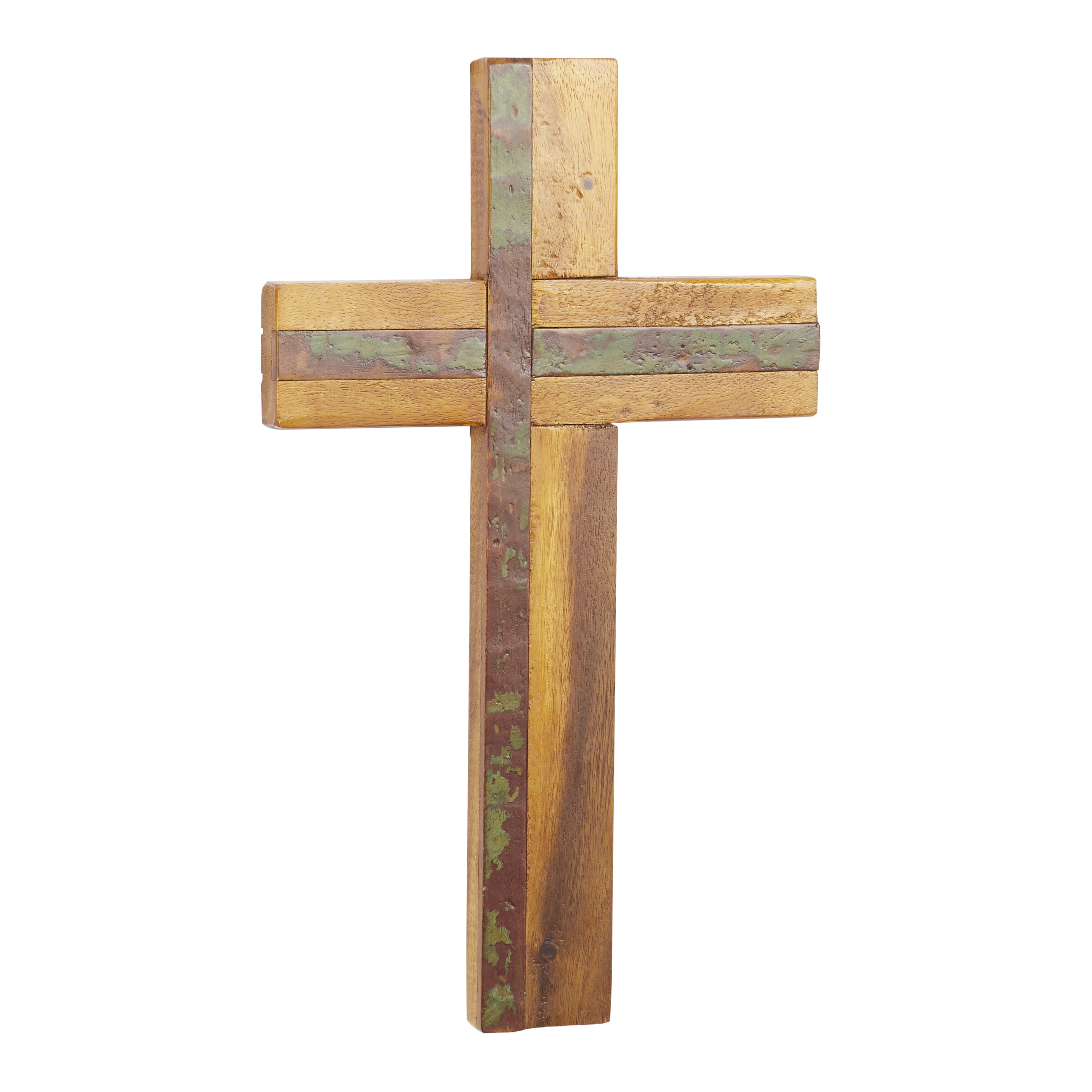 DecMode Wood Cross Rustic Wall Decor Brown