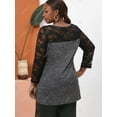 thumbnail image 3 of Tallo de encaje más grande CRISSCROSS SPACE TYE TEE Rosegal  Mangas largas de talla grande, 3 of 5