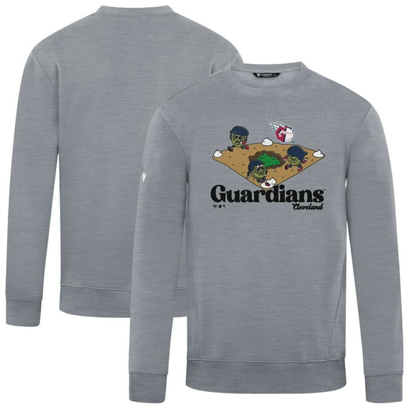 Men's-Levelwear  Gray Cleveland Guardians Zane Ballpark Food Pullover Sweatshirt