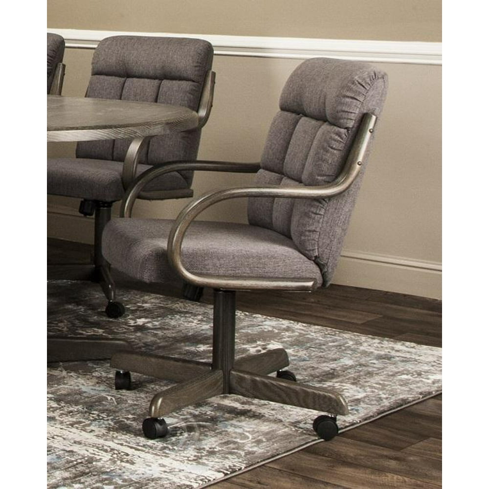 Caster Chair Company Garrett Swivel Tilt Caster Arm Chair in Smoke