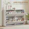 thumbnail image 4 of HOMCOM Flip Down Shoe Storage Cabinet, Wooden Shoe Rack, Entryway Shelf, 4 of 10