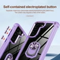 thumbnail image 5 of Allytech Clear Case for Samsung Galaxy S24, Slim Case with Metal Ring Kickstand, Armor Lens Protection Shockproof Anti-Fingerprint Soft TPU Frame + Hard PC Back Protective Case - Purple, 5 of 7