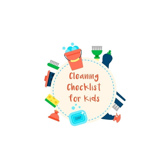 Cleaning Checklist for Kids : Daily and Weekly Responsibility Tracker for Children With Coloring Section (Paperback)