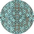 thumbnail image 1 of Ahgly Company Indoor Round Persian Light Blue Traditional Area Rugs, 6' Round, 1 of 4