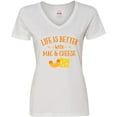 thumbnail image 3 of Inktastic Life's Better Mac & Cheese Women's V-Neck T-Shirt, 3 of 5