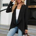 thumbnail image 3 of Scyoekwg Women Lightweight Fall Cardigan Trendy Solid Color Open Front Lapel Cardigan Tops Loose Fall Coats Long Sleeve Casual Cardigan(Black,S), 3 of 7