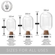 Glass Match Holder with Striker - Fancy Matches in a Jar Cloche - Decorative Home Decor Gifts - Match Striker Bottle for Matches - Mothers Day Gifts for Her - White Matches Included (Medium 250ml)