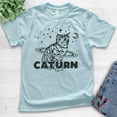 thumbnail image 2 of Kids Caturn Shirt, Youth Kids Boy Girl T-Shirt, Cat T-shirt, Kitten Shirt, Cat Lover Shirt, Light Blue, X-Large, 2 of 4