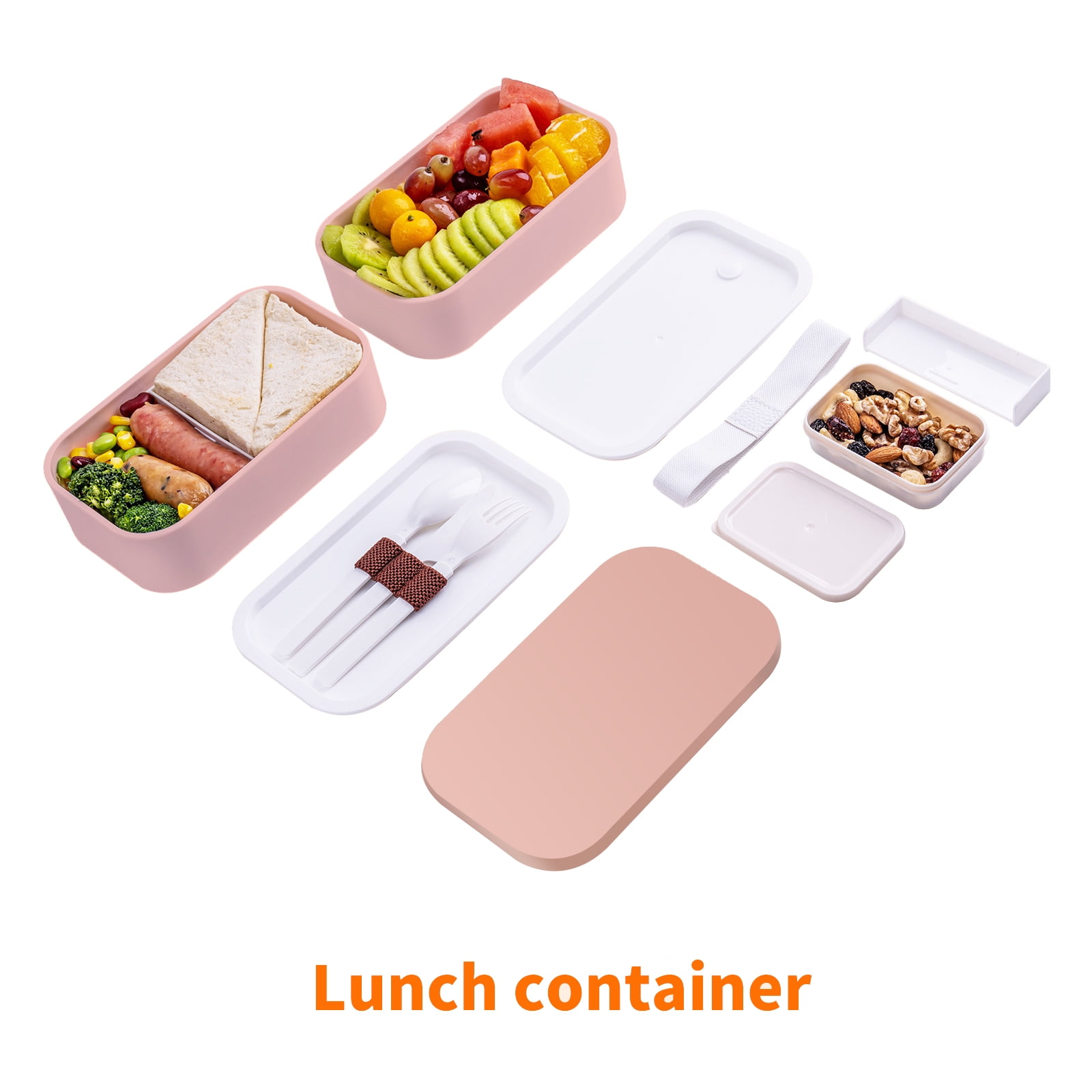 Japanese Bento Box,2 Layer Lunch Box , Meal Prep Lunch Container with Bamboo Chopping Board Lid,Bag,Cutlery,Divider,Bento Lunch Box for Adults red