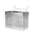 thumbnail image 2 of VONKY Chopsticks Organizer Kitchen Storage Box Stainless Steel Dinnerware Holder Dual Grid Basket Rectangular Container, 2 of 7