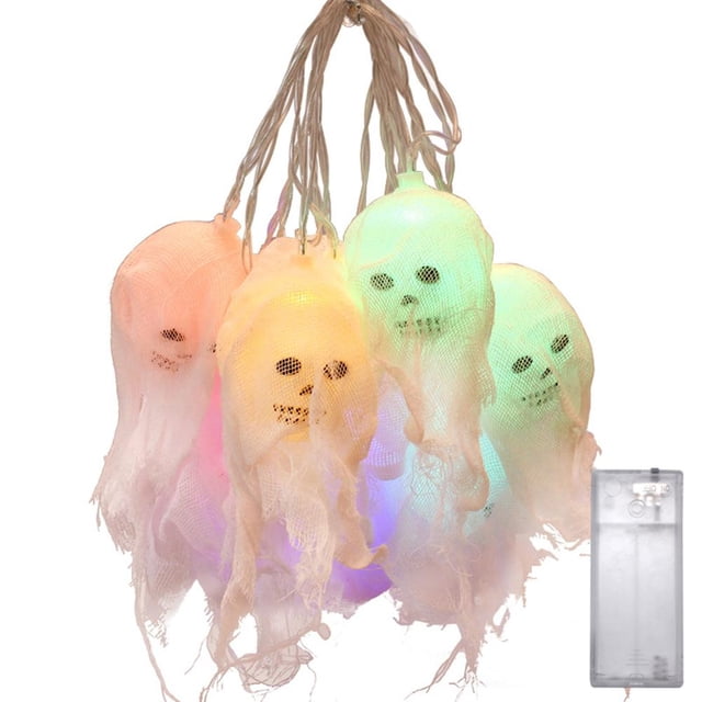 Lámpara de estrella fantasma de Halloween de 10 LED a prueba de agua para fiesta en casa (luz de color) Sywqhk Para estrenar