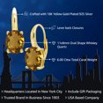 thumbnail image 2 of Gem Stone King 6.00 Ct Oval Whiskey Quartz 18K Yellow Gold Plated Silver Earrings, 2 of 5