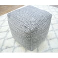 thumbnail image 3 of The Rug Decor TRD109 18 in. Viscose Hand Knitted Chevron Pattern Pouf, Blue, 3 of 11