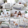 thumbnail image 5 of 3 Piece Anchor Gray Duvet Cover Set California King,Microfiber Comforter/Quilt Cover with Corner Ties and 2 Pillowcases,Modern Navy Blue White Striped Nautical All Season Bedding with Zipper Closure, 5 of 8