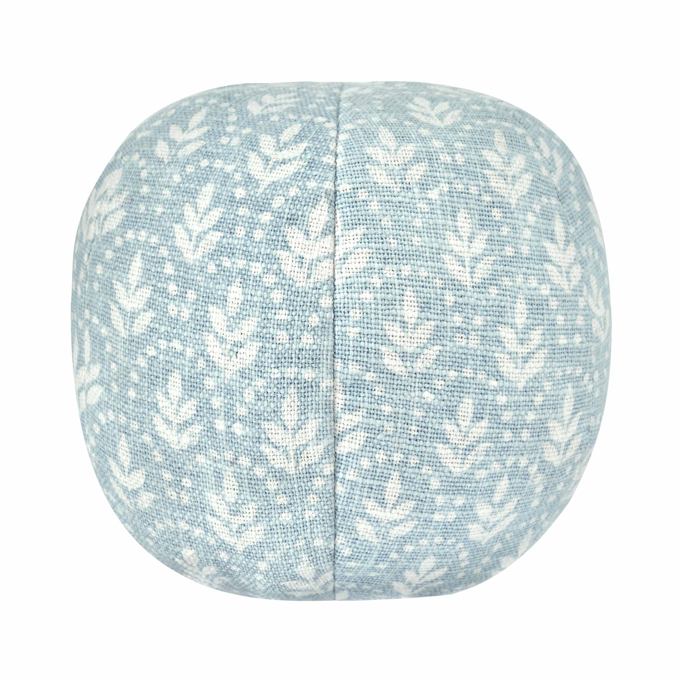 Beautiful 11" Hydrangea Block Print Round Decorative Pillow by Drew Barrymore