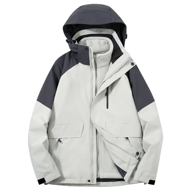 EQWLJWE Women'S Ski Jacket 3 In 1 Waterproof Winter Jacket Detachable Cap Snow Jacket Windproof Hooded With Inner Warm Thickened Insulation Mountaineering Suit Raincoat for Women Plus Size Clearance