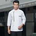 thumbnail image 2 of Men Women Five Star Chef Apparel Fashion Long Sleeve Executive Chefs Jacket - White, L, 2 of 6