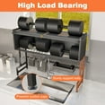 thumbnail image 4 of CATGOOD Over the Sink Dish Rack with Cabinet Doors , 31.5" L x 11.8" W x 33.5" H 2 Tier Stainless Steel Large Dish Drying Rack for Kitchen Counter, Black, 4 of 9