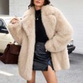 thumbnail image 7 of KICILVS Faux Fur Jacket Women Notched Collar Oversized Fuzzy Luxury Long Sleeve Coat Warm Winter Fall Trendy Outerwear, 7 of 7