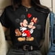 thumbnail image 1 of Valentine's Day Gift Disney Mickey Mouse Women's Crewneck High-Quality Casual 100% Cotton T-shirt Free ShippingXL Gao Jinjia LED, 1 of 2