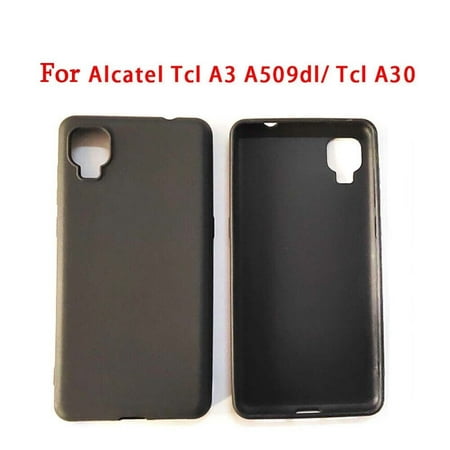 For Alcatel TCL A3 A509DL, Shockproof Slim Classic Black Matte Soft Case Cover