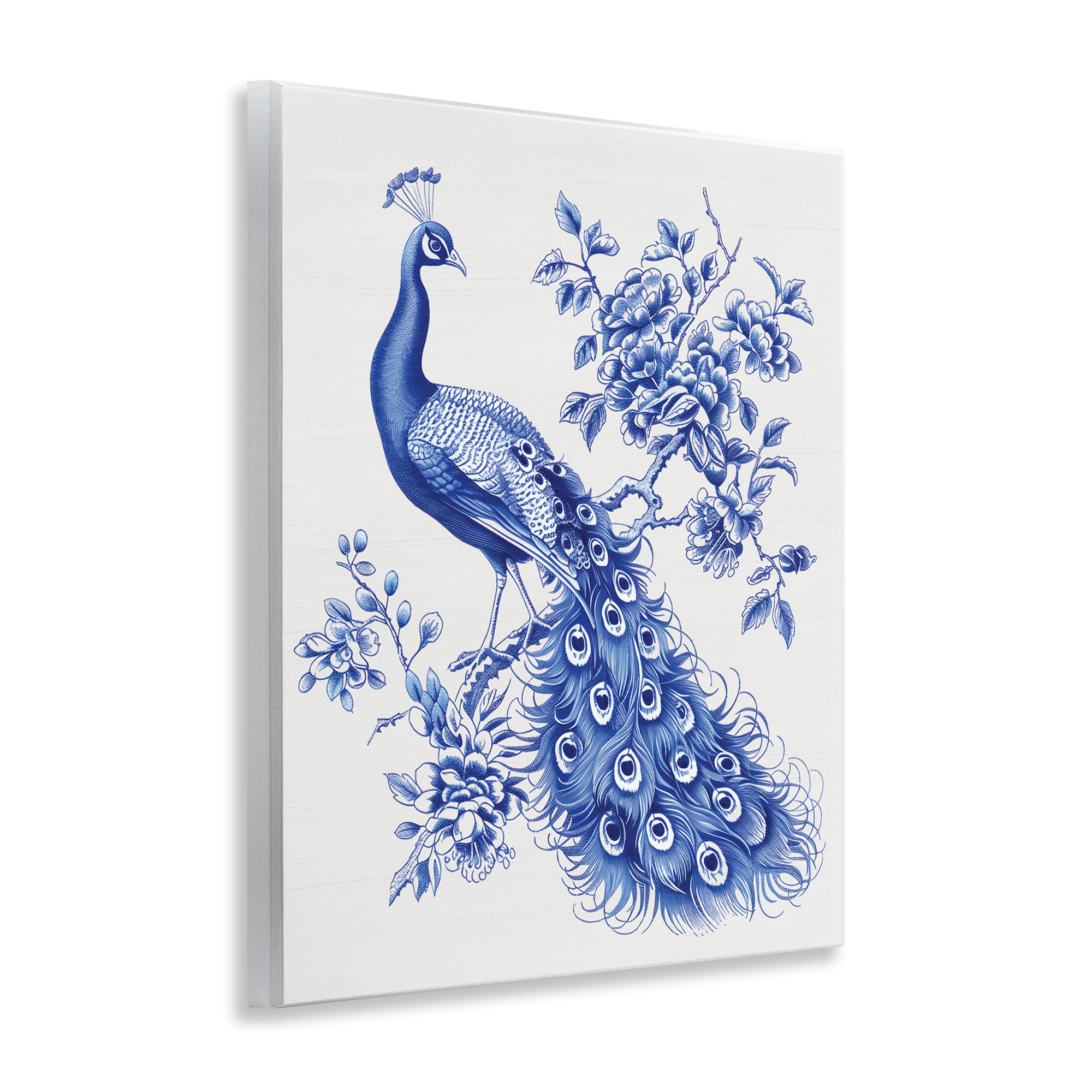 Vintage Peacock in Toile Style Wall Plaque Art, design by Lettered and Lined