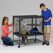Critter Nation by MidWest Homes for Pets Single Unit Small Animal Cage, Habitat for Rats, Chinchillas, Ferrets, Sugar Gliders, Tool-Free Assembly, with Full-Width Doors, Shelf and Removable Base Pan