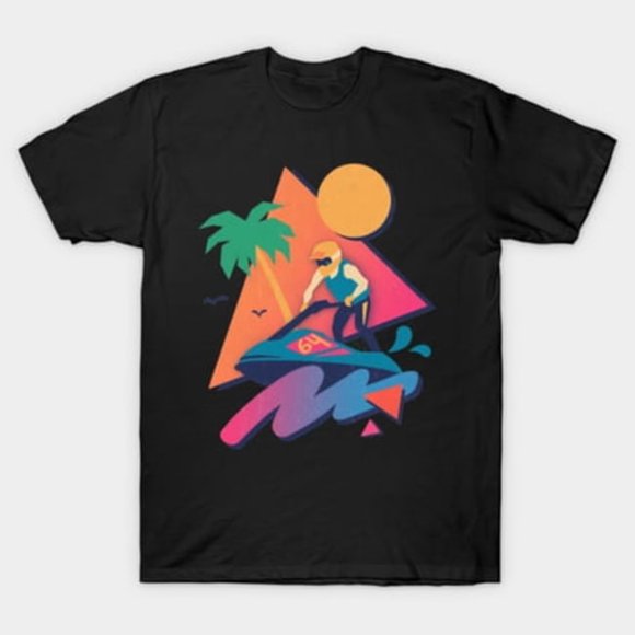 T-Shirt Unisexe Rétro de Surf, Vagues de Plage, Coureur Sportif, Graphique Océan, Tailles jusqu'à 3TG