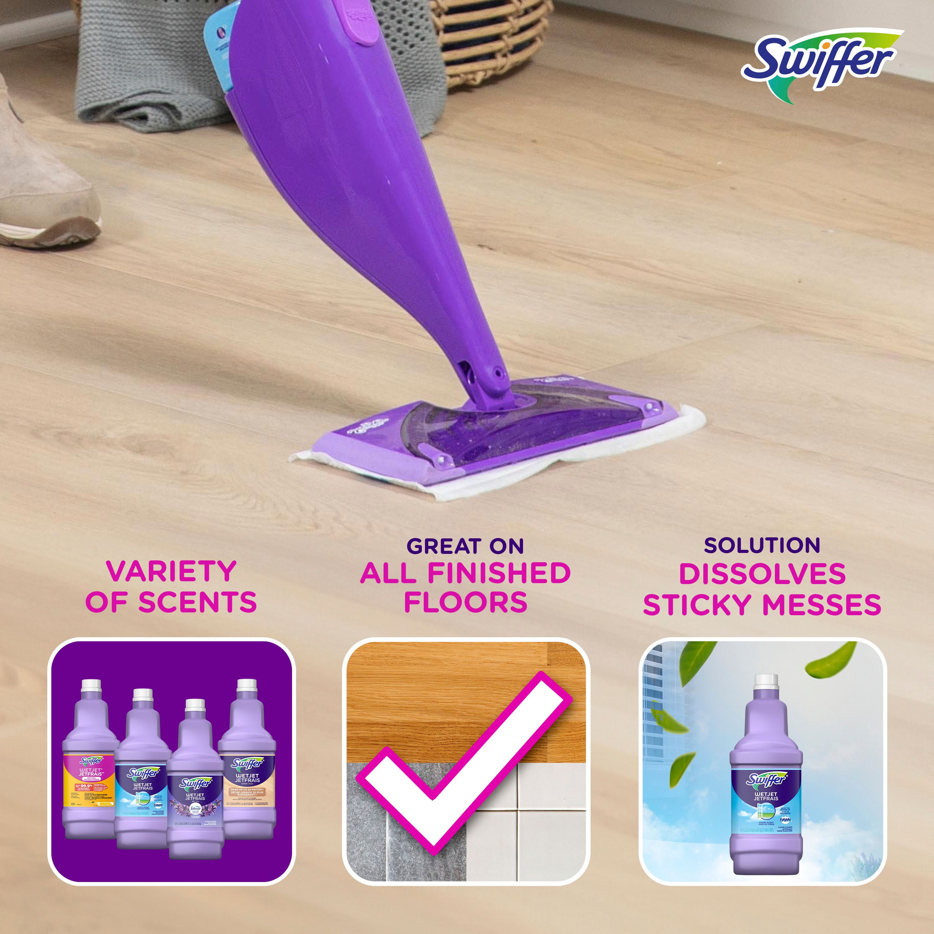 Swiffer WetJet with The Power of Dawn Floor Cleaner, Fresh Scent each, 2.5L