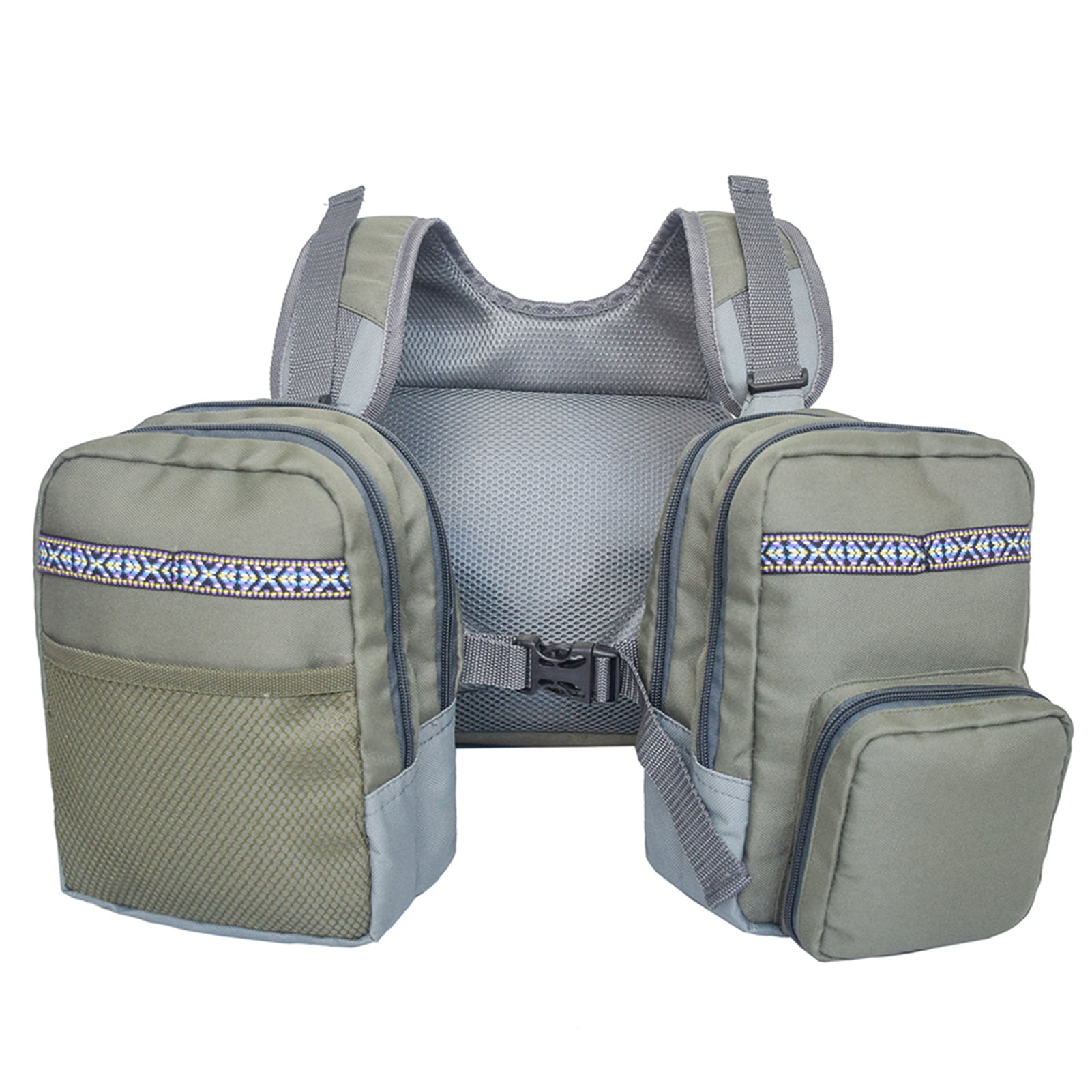 Fishing Vest tackle Backpack Chest Mesh Bag Multi-pocket pack Adjustable Size 