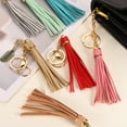 thumbnail image 4 of 2Pack Leather Keychain Tassels with Lobster Clasp Key Ring, Pink, 4 of 6