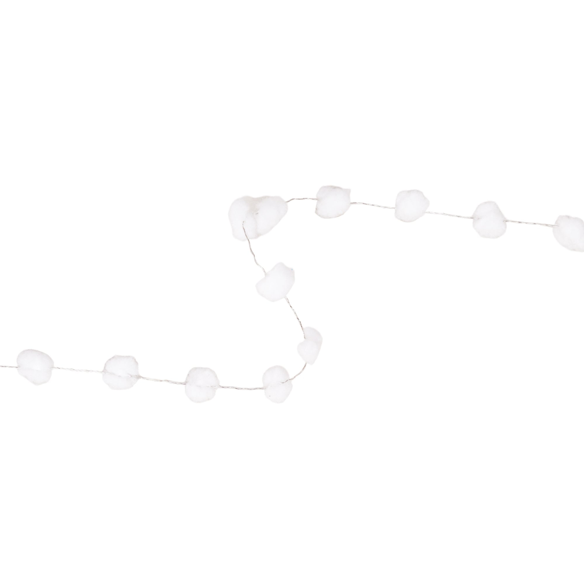 LaRibbons 8mm Wired Pom Pom, White, 25 Yard Roll