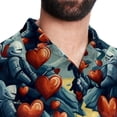 thumbnail image 5 of Love Men's Poplin Casual Printed Button Down Short Sleeve Summer Beach Shirts Unisex, 5 of 6