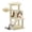 Beige, variant on 38-Inch Multi-Level Cat Tree and Cat Tower Condo with Widened Perch, Scratching Posts, Climbing Ramp, Two-Door Cave, and Hanging Hammock
