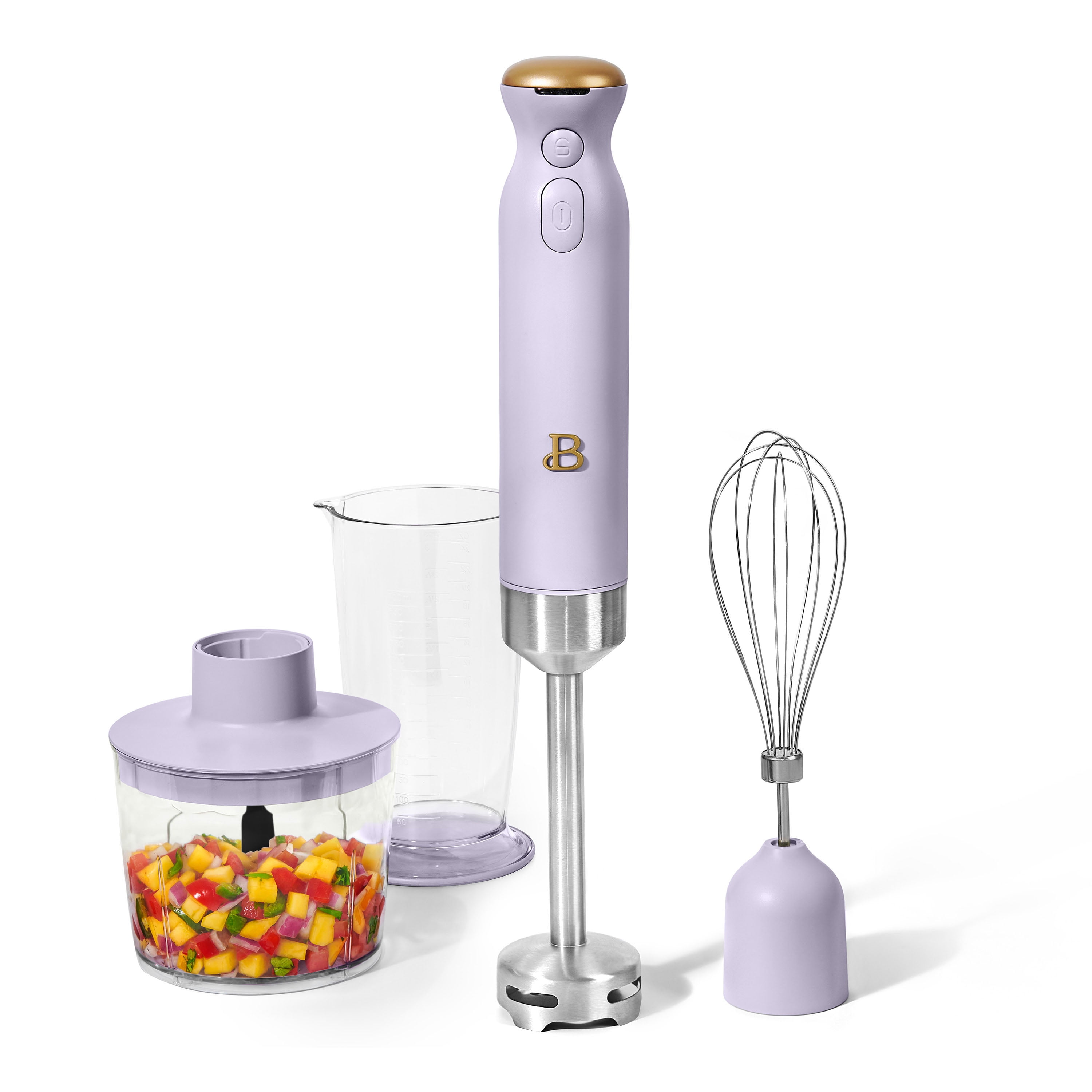 Beautiful Cordless Immersion Blender with Chopper, Whisk & Measuring Cup, Lavender by Drew Barrymore