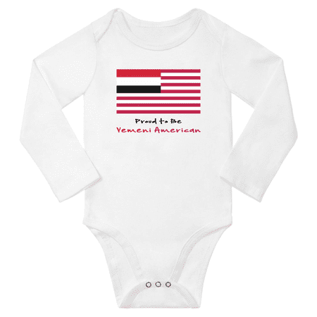 

Proud to be Yemeni American Baby Long Slevve Bodysuit Outfits (White 6-12 Months)