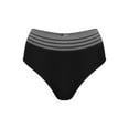 thumbnail image 4 of vigerkar Seamless High-Waist Panties for Women - Breathable Comfort & -Lifting Design with Stripe Accents Black, XS, 4 of 4