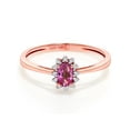 thumbnail image 2 of Gem Stone King 0.36 Ct Oval Pink Mystic Topaz White Diamond 18K Rose Gold Ring, 2 of 3