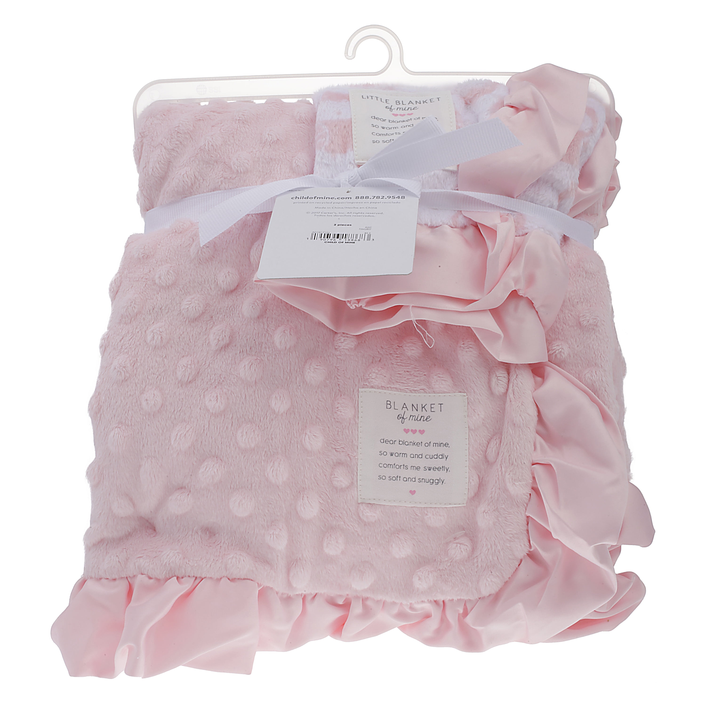 Child of Mine Baby Blanket Set, Pink 2 piece