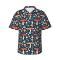 thumbnail image 1 of Fotbe Colorful Mushrooms Camisa Hawaiana para Hombre Unisex – Camisa Casual de Verano con Botones de Manga Corta de Algodón y Lino,XX-Large, 1 of 7