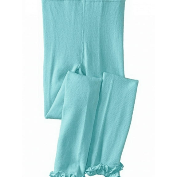 L C Boutique Girls Pima Cotton Ruffle Capri Tights for ages 1 to 11 years