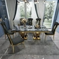 thumbnail image 5 of Unbranded Modern Gorgeous Velvet Dining Chairs with Polished Gold Stainless Steel Legs Black, 5 of 5