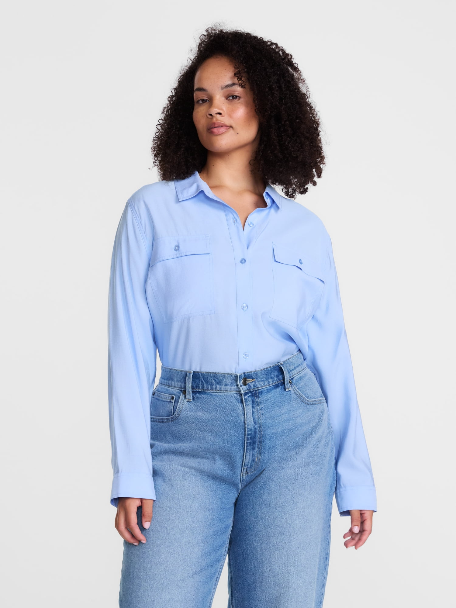 Scenario Women's Utility Tunic Shirt with Long Sleeves, Sizes XS-XXXL