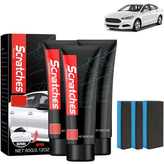 Glass Cooktop Scratch Remover, Glass Stovetop Scratch Repair Kit, Scratches No Stove Top Scratches Remover with Sponge, Multipurpose Polishing Wax for Glasses Ceramic Cooktop (3pcs)