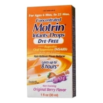 Motrin Concentrated Infants' Drops Dye-Free, Original Berry 1 oz (Pack of 2)