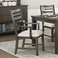 thumbnail image 2 of Dark Espresso Finish Dining Set 7pc Table with Extension Leaf and Upholstered Chairs Wooden Furniture, 2 of 7