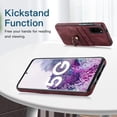 thumbnail image 3 of Compatible With Samsung Galaxy S20 Phone Case 360° Rotate Ring Holder[Hidden Kickstand] 2 Card Slots Shockproof Anti-Fingerprint Synthetic Leather Phone Case for Women or Men,Winered, 3 of 8