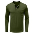 thumbnail image 6 of Xdegoge Mens Shirts Fashion Casual Front Placket Basic T-Shirts Solid Color Crewneck Top Mens Long Sleeve Tee Shirts Stretchy Clothes Daily Deals Camisas Para Hombres Manga Larga, 6 of 7