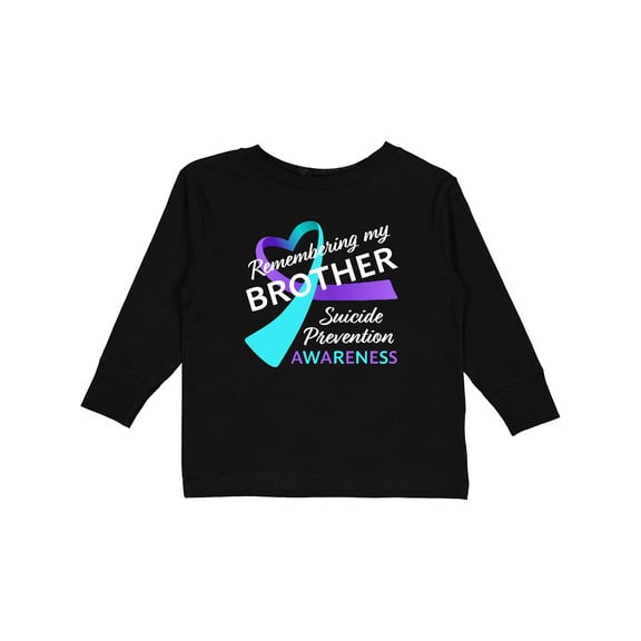 Inktastic Remembering my Brother- suicide prevention awareness Boys or Girls Long Sleeve Toddler T-Shirt